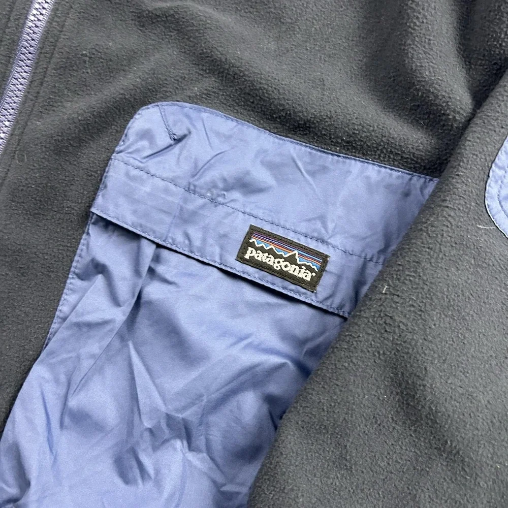 Patagonia Jacket Kids XL Blue Reversible Fleece Lined Zip Windbreaker